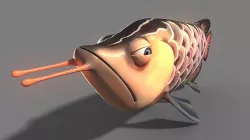 Golden arowana arowana cartoon gold model have a binding 3D model