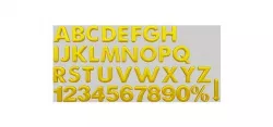 Golden Color Bubble Smooth Alphabet Letters 38 PCS 3D Models 3D model