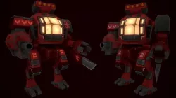 Hand painted Mech Low-poly 3D model