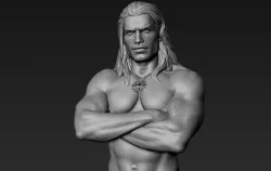 Henry Cavill The Witcher Bust 3D model