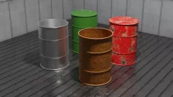 Industrial Oil Barrels - Set of 4 3D model