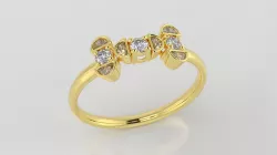 Jewelry casual bone shaped ring printable S51 3D model
