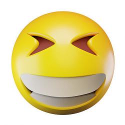 Laugh Face Emoji Low-poly 3D model