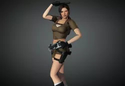 Laura Croft from Tomb Raider 3D Model Low-poly 3D model