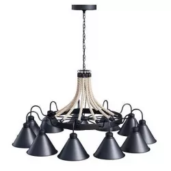 Light Pool Table Lights Cone Pendant with Rope Accents 3D model