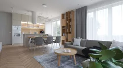 Living room with kitchen 3D model