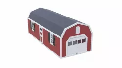 Long Farm Shed Low-poly 3D model