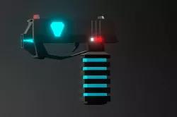 Low poly futuristic sci-fi laser gun blaster Low-poly 3D model