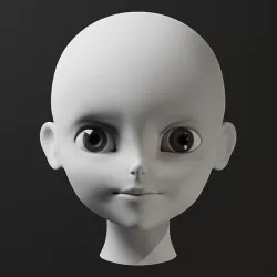 Lowpoly Base Chibi Head Low-poly 3D model