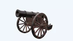 Medieval Powder Cannon Low-poly 3D model