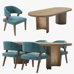 Mitchel Gold and Bob williams Hayes table and Keane side chair 3D model