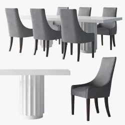 Mitchel Gold and Bob Williams Venice table and Ada side chair 3D model