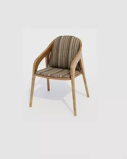 Modern Brown Chair with Dark Leather Low-poly 3D model