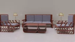 Modern  Wood Furniture Set 3D model 3D model