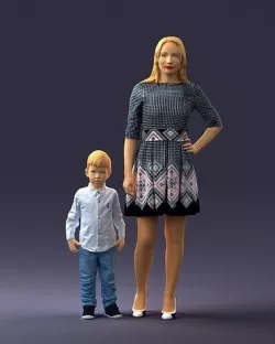 Mother and son 0045 3D model