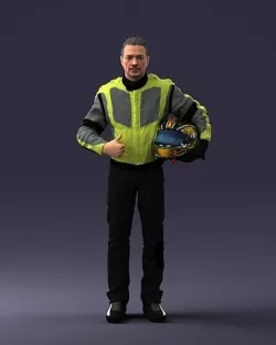 Moto racer in pose 0013 3D model