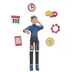 Multi Tasking CEO Handling Multiple Departments with Case Low-poly 3D model
