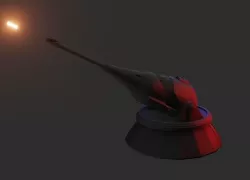 Muunilinst Planetary defense cannon RIGGED 3D model