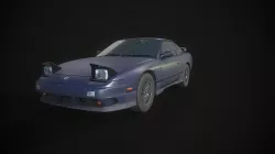 Nissan180SX Low-poly 3D model