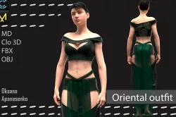 Oriental outfit 3D model