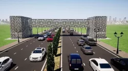 Overhead pedestrian crossing 3D model