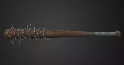 PBR Barbed Wire Nail Baseball Bat Low Poly Game Ready Low-poly 3D model