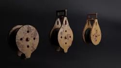 Pulley-Crane set of reels 3D model