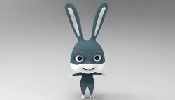  Rabbit Cartoon 3D Low-poly 3D model