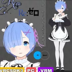 Rem - anime character Low-poly 3D model