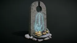Rune Stone with Secrefice Altar Low-poly 3D model