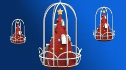 Scarlet Christmas Holiday Props Merry Architecture Low-poly 3D model