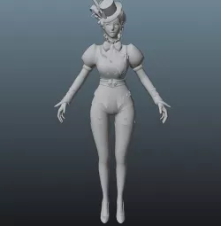 Sherlock female costume Low-poly 3D model