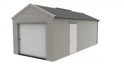 Storage Shed with garage door and side enrtance Low-poly 3D model