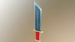 Stylized cartoon knife Low-poly 3D model