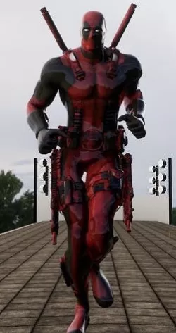 Super Hero Deadpool  3d character  Running animation  3D model