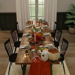 Thanksgiving Dinner Blender Scene - DAY and NIGHT Version 3D model