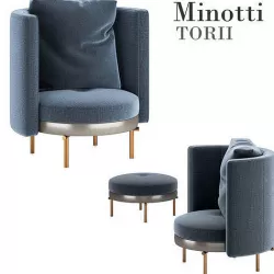 Torii armchair by Minotti 3D model