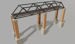 Train Bridge - Iron - Ponte de Trem Low-poly 3D model