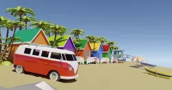 Tropical Beach Environment stylized asset low poly Low-poly 3D model