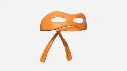 Turtle Ninja Mask 06 Orange Cartoon - Bandana Character Design Low-poly 3D model