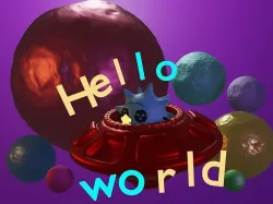 UFO and alien in space 3D model