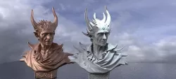 Vampire statue Bust 2 versions 3D model