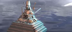 Warrior Monk meditating  4  swords 3D model