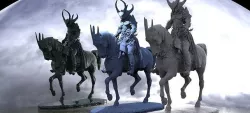 Warrior on Horseback Horned Horse 3D model