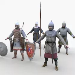 Warrior Russian Low-poly 3D model