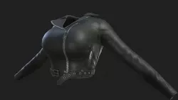 Woman Leather biker jacket Low-poly 3D model