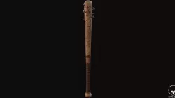 Wooden Bat with Nails Low-poly 3D model
