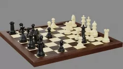 Wooden Chess Board with Chess Pieces - Complete Chess Set 3D model
