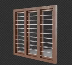 Wooden Framed Glazed Window Low-poly 3D model