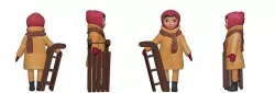 001316 lil girl with sled 3D model